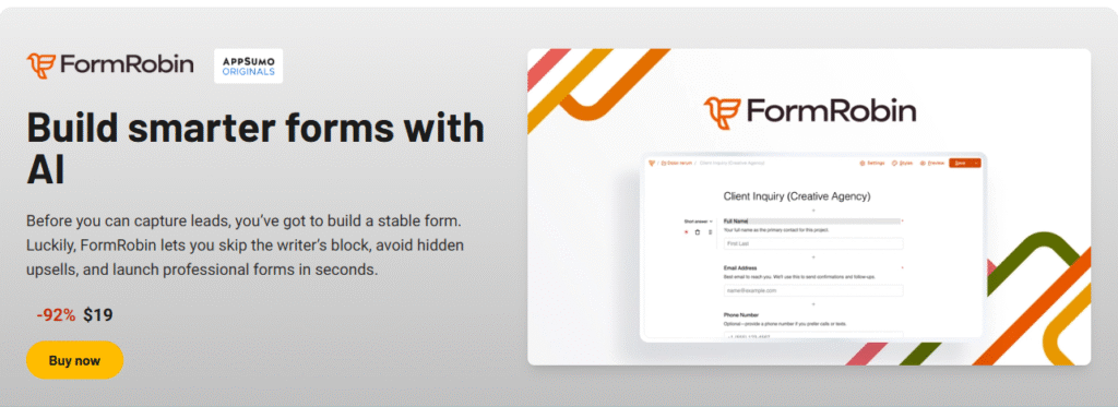 FormRobin: Use AI to Build Smarter, Unlimited Forms